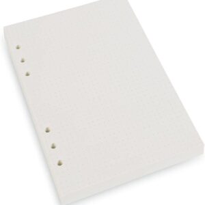 A5 6-Ring Binder/Planner Refill Paper for Filofax, 6 Hole, 45 Sheets/90Pages, Dot Grid