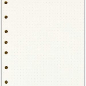 A5 6-Ring Binder/Planner Refill Paper for Filofax, 6 Hole, 45 Sheets/90Pages, Dot Grid