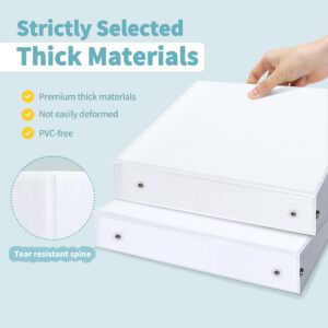 SUNEE 3 Ring Binder 1.5 Inch 2 Pack, Clear View Three Ring PVC-Free (Fit 8.5x11 Inches) for School or Office Supplies, White - Image 3