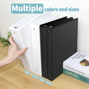SUNEE 3 Ring Binder 1.5 Inch 2 Pack, Clear View Three Ring PVC-Free (Fit 8.5x11 Inches) for School or Office Supplies, White - Image 6