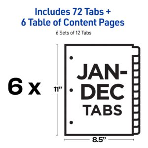 Avery Ready Index 12 Tab Dividers, Customizable TOC, 6 Sets - Image 4
