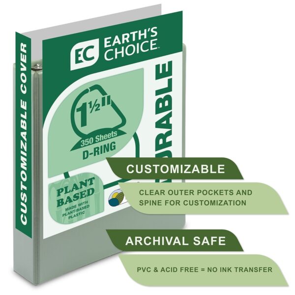 Samsill Earth’s Choice Plant-Based View Durable 1.5 Inch 3 Ring Binders – Assortment 4 Pack, 4 Pack (Quantity)