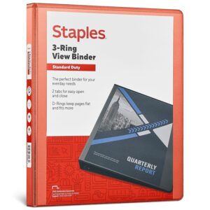 Staples Standard 1/2″ 3-Ring View Binder Orange (26430-CC) 82617