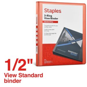 Staples Standard 1/2″ 3-Ring View Binder Orange (26430-CC) 82617