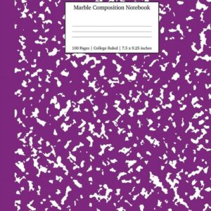 Notebooks College Ruled: Marble Composition Notebook College Ruled: Purple Marble Notebooks, School Supplies, Notebooks for School (Paperback)