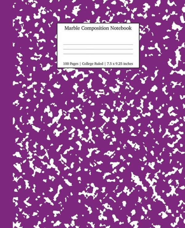 Notebooks College Ruled: Marble Composition Notebook College Ruled: Purple Marble Notebooks, School Supplies, Notebooks for School (Paperback)