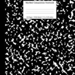 School Essentials Marbled Composition Notebook: Black Marble Wide Ruled Paper Subject Book, Book 1, (Paperback)