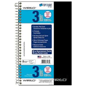 Top Flight Wired 3-Subject Notebook, 120 Sheet - Image 2
