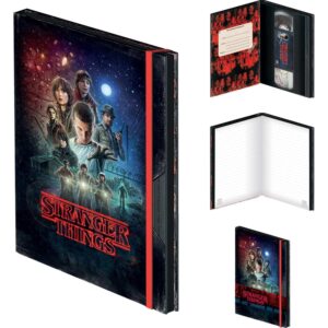 STRANGER THINGS SEASON 1 VHS - Premium A5 Notebook Black - Image 1