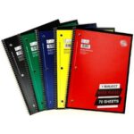 Norcom 1 Subject, 70 Sheet, Spiral Notebook Wide Ruled 5 Pack