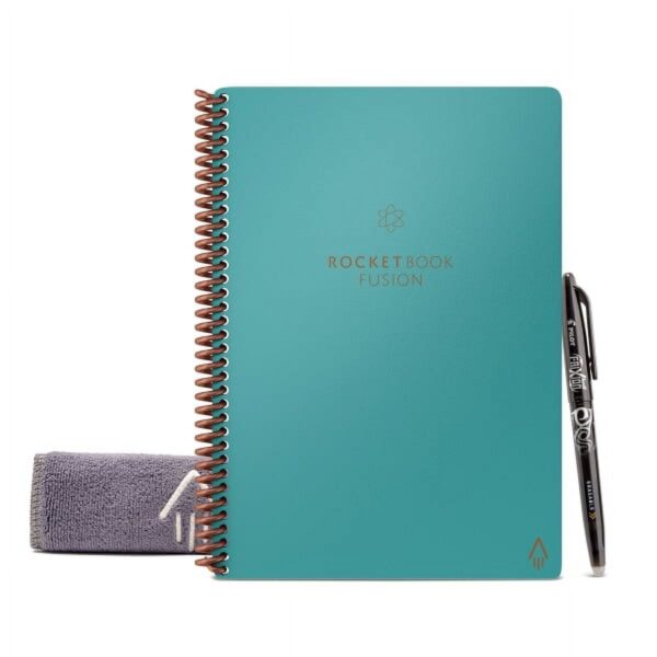 Rocketbook Fusion Smart Reusable Notebook Planner, 6″ x 8-4/5″, Teal