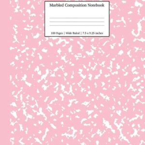 Young Dreamers Press Wide Ruled Composition Notebooks, Paperback, Pink Marble, 100 Sheets