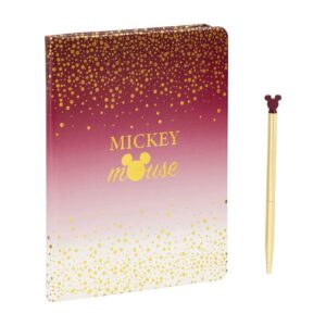 Disney Funko Mickey Mouse Notebook with Berry Glitter Pen, 88 Pages