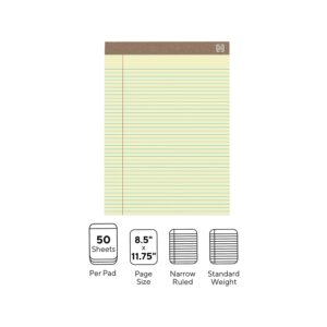 MyOfficeInnovations Notepads 8.5" x 11.75" Narrow Yellow 50 Sh./Pad 12 Pads/PK 354743 - Image 2