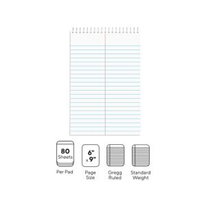 Staples Recycled Steno Pads 6" x 9" Gregg Ruled White 80 Sh./Pad 12 Pds/PK 685016 - Image 3