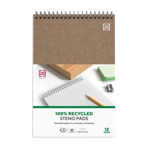 Staples Recycled Steno Pads 6" x 9" Gregg Ruled White 80 Sh./Pad 12 Pds/PK 685016 - Image 4
