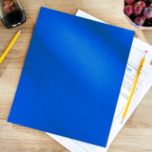 Pen+Gear Letter Size 2-Pocket Paper Folder, Blue