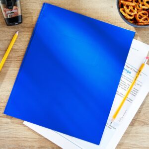 Pen+Gear 3-Prong Letter Size Paper Folder, Blue