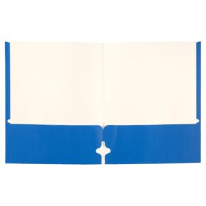 Two Pocket Portfolio Folders, 50-Pack, Blue, Letter Size Paper Folders, by Better Office Products, 50 Pieces, Blue