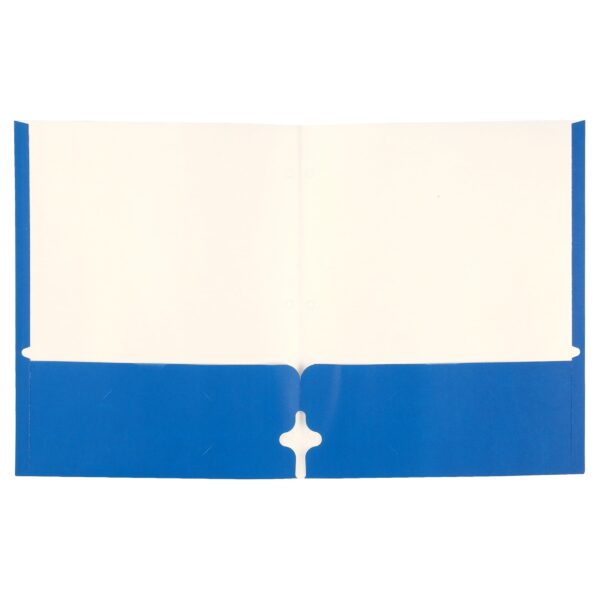Two Pocket Portfolio Folders, 50-Pack, Blue, Letter Size Paper Folders, by Better Office Products, 50 Pieces, Blue