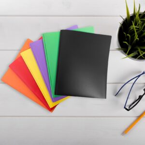 Plastic Folders with Pockets (1 Pack, Red), Durable Heavy Duty File Folders with Business Card Slot, 2-Pocket Folder for Schoolwork & Office,Letter Size - Image 4