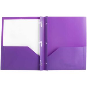 Plastic Folders with Pockets (1 Pack, Red), Durable Heavy Duty File Folders with Business Card Slot, 2-Pocket Folder for Schoolwork & Office,Letter Size - Image 5