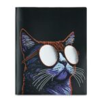 Pen+Gear 3-Prong 2-Pocket Poly Folder, 9.4″ x 11.4″, Sunglasses Cat