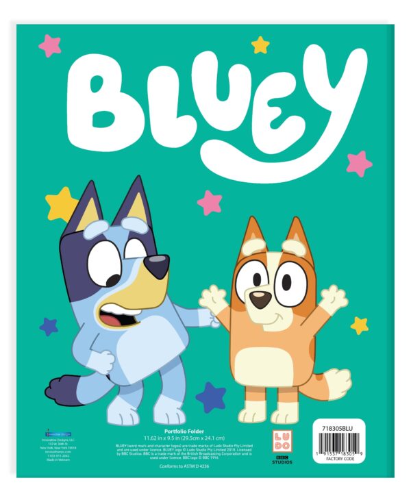 Bluey 2-Pocket Paper Folder with 3 Prongs, 9.25″ x 11.6″, for Students