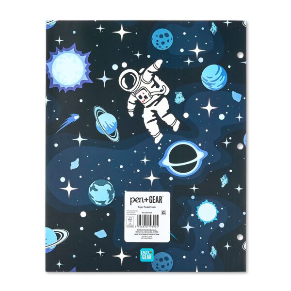 Pen+Gear 2-Pocket Paper Folder, 9.37″ x 11.75″, Blue Astronaut