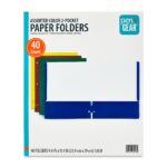 Pen+Gear 2-Pocket Paper Folders, Assorted Colors, 40-Count