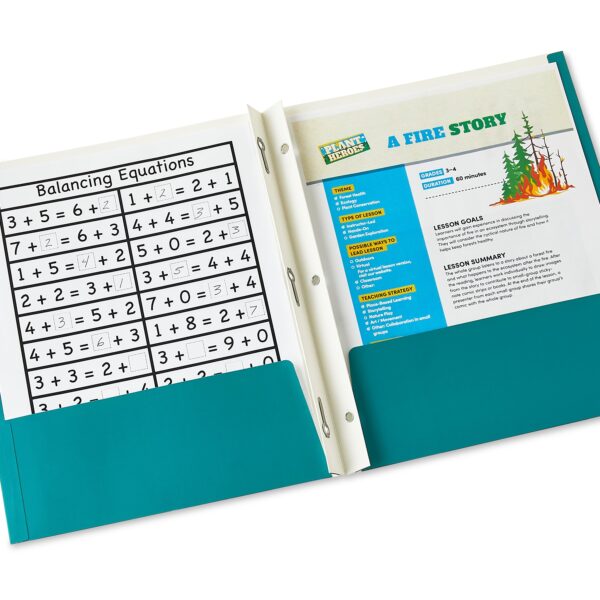 Pen+Gear 3-Prong Letter Size 2-Pocket Paper Folder, 9.4″ x 11.4″, Multicolor Camping