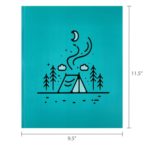 Pen+Gear 3-Prong Letter Size 2-Pocket Paper Folder, 9.4″ x 11.4″, Multicolor Camping