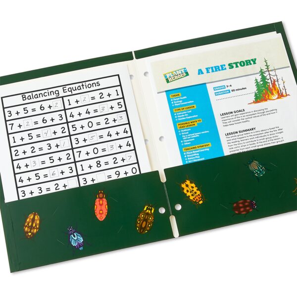 Pen+Gear Letter Size 2-Pocket Paper Folder, 9.4″ x 11.4″, Multicolor Beetles