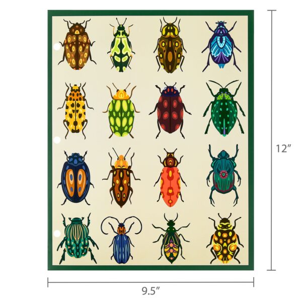 Pen+Gear Letter Size 2-Pocket Paper Folder, 9.4″ x 11.4″, Multicolor Beetles