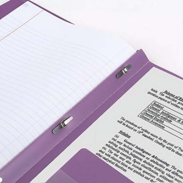 Five Star 2-Pocket Folder, 4 Pack, Plastic Folder with Stay-Put Tabs and Prong Fasteners, Holds 8-1/2″ x 11″ Paper, Tidewater Blue, White, Amethyst Purple, Harvest Yellow (38064)