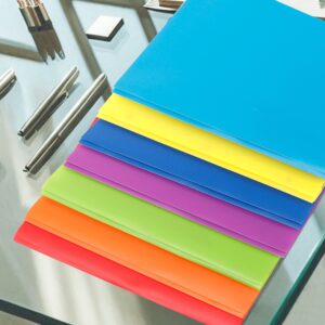 Aipker 7-Color Folders with Pockets and Prongs, Pockets Folder with Business Card Slots, Set of 7 Pack