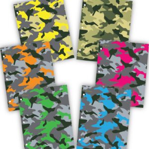 New Generation Camouflage 2-Pocket Folders, 12″ x 9.25″ Fashion School Folders with Two Pockets, 6 Count
