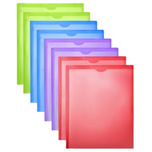 RYWESNIY 3 Prong Pocket Folders with Clear Front Pocket ,Heavy Duty Plastic Folders ,Assorted Colors,8 Pack - Image 1