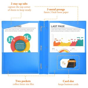 RYWESNIY 3 Prong Pocket Folders with Clear Front Pocket ,Heavy Duty Plastic Folders ,Assorted Colors,8 Pack - Image 4