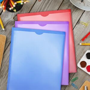 RYWESNIY 3 Prong Pocket Folders with Clear Front Pocket ,Heavy Duty Plastic Folders ,Assorted Colors,8 Pack - Image 5