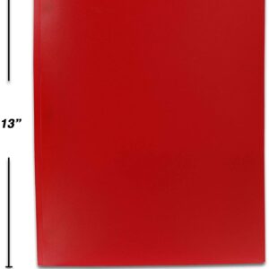 Emraw 2 Pocket Poly Portfolio Two Pockets Folder with 3 Prongs and Business Card Holder Organizer Designed for Home, Office, School, Classroom and More – Actual Colors May Vary (Pack of 3)