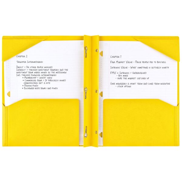 Five Star Stay-Put Plastic and Prong Folder, Harvest Yellow (340300E-WMT22)