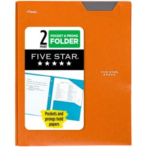 Five Star Stay-Put Plastic and Prong Folder, Harvest Yellow (340300E-WMT22)