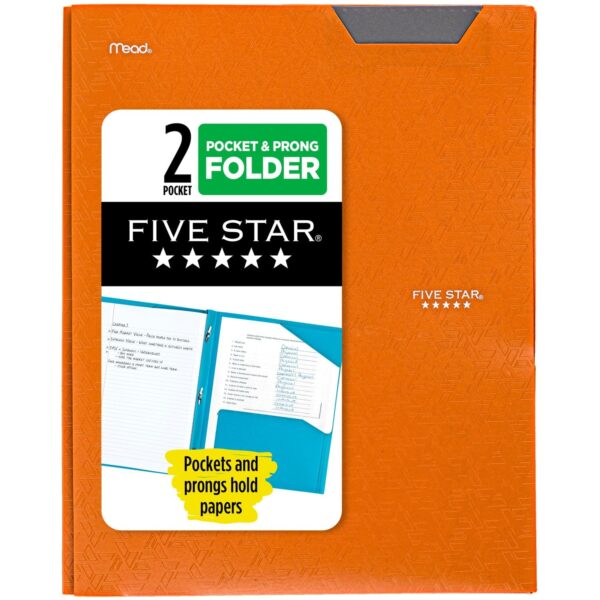 Five Star Stay-Put Plastic and Prong Folder, Harvest Yellow (340300E-WMT22)