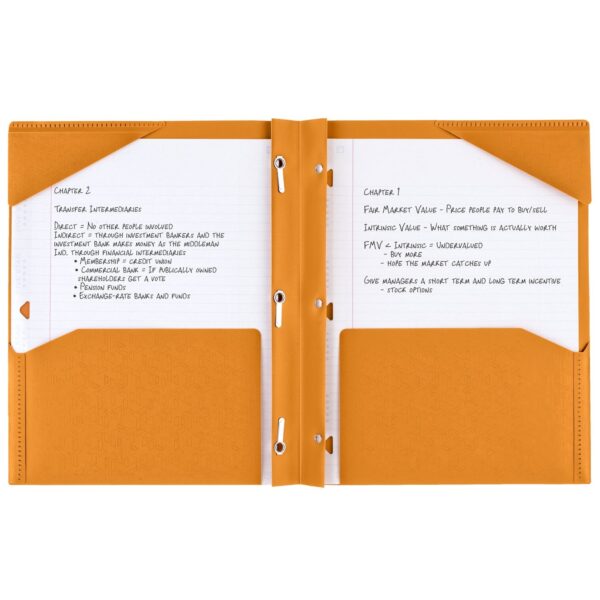 Five Star Stay-Put Plastic and Prong Folder, Harvest Yellow (340300E-WMT22)