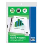 BAZIC Sheet Protectors Economy 11 Hole Binder Sleeves (20/Pack), 1-Pack
