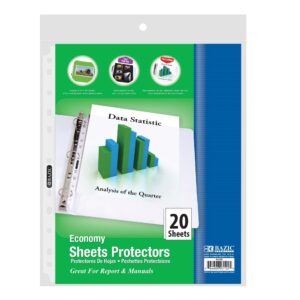 BAZIC Sheet Protectors Economy 11 Hole Binder Sleeves (20/Pack), 1-Pack
