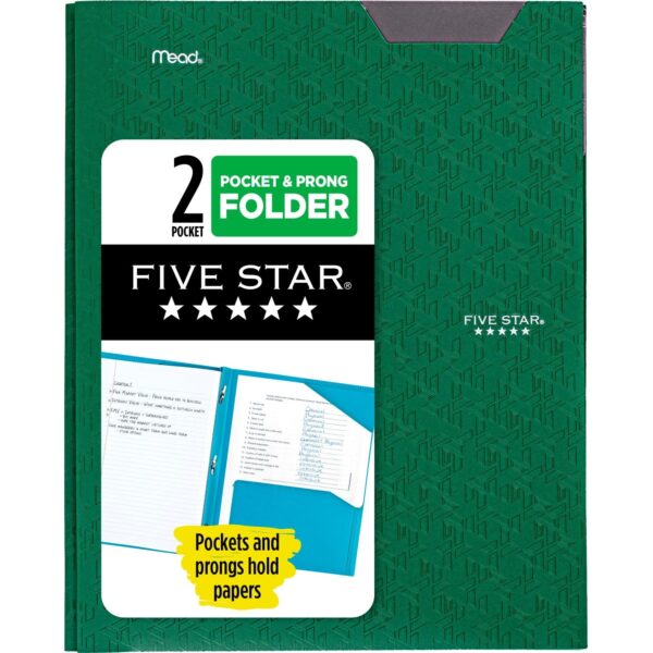 Five Star Stay-Put Plastic and Prong Folder, Harvest Yellow (340300E-WMT22)