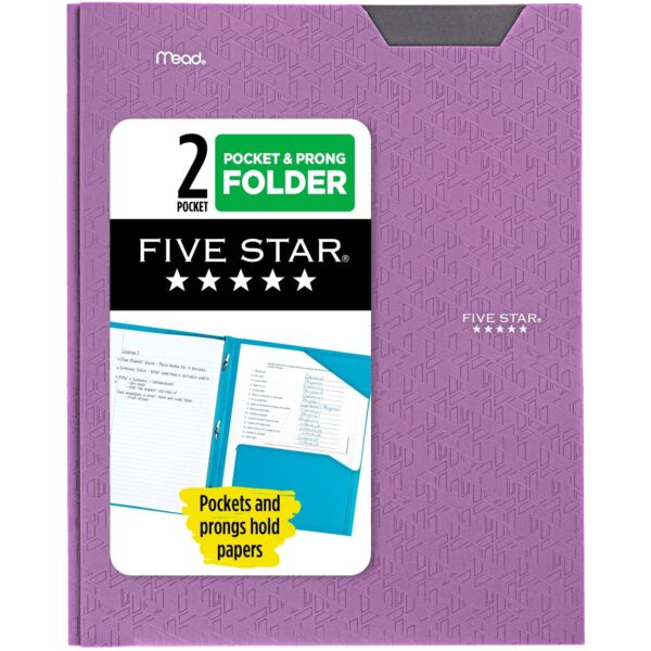 Five Star Stay-Put Plastic and Prong Folder, Harvest Yellow (340300E-WMT22)