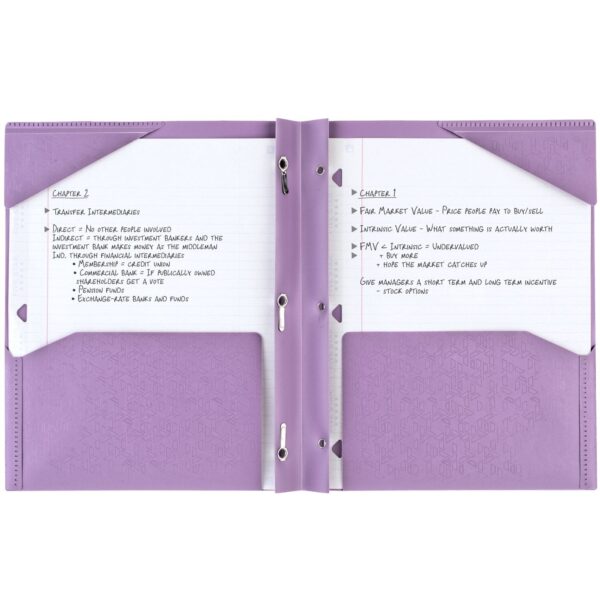 Five Star Stay-Put Plastic and Prong Folder, Harvest Yellow (340300E-WMT22)